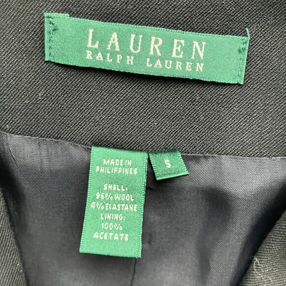 Lauren Ralph Lauren Black Wool Button Front Vest Size Small Vintage 90s - Picture 5 of 5
